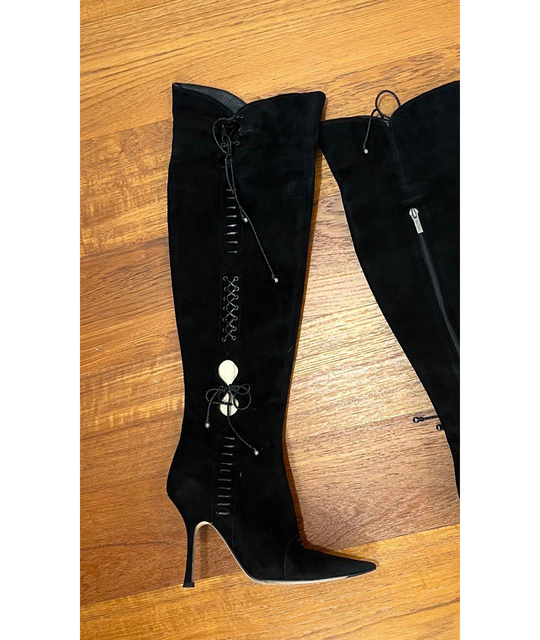 JIMMY CHOO Черные замшевые сапоги, фото 9