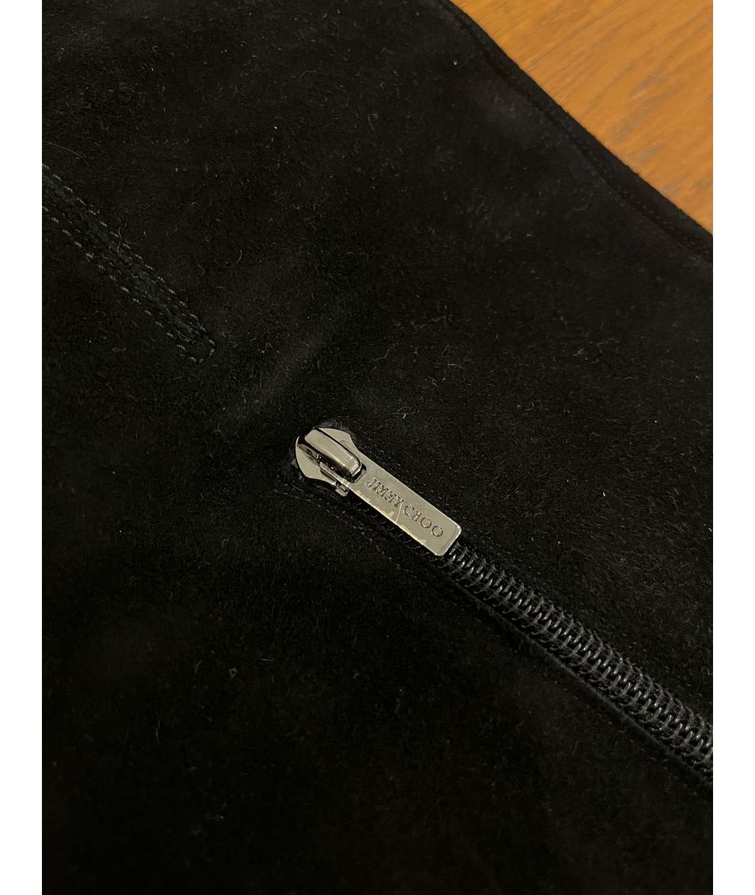 JIMMY CHOO Черные замшевые сапоги, фото 6