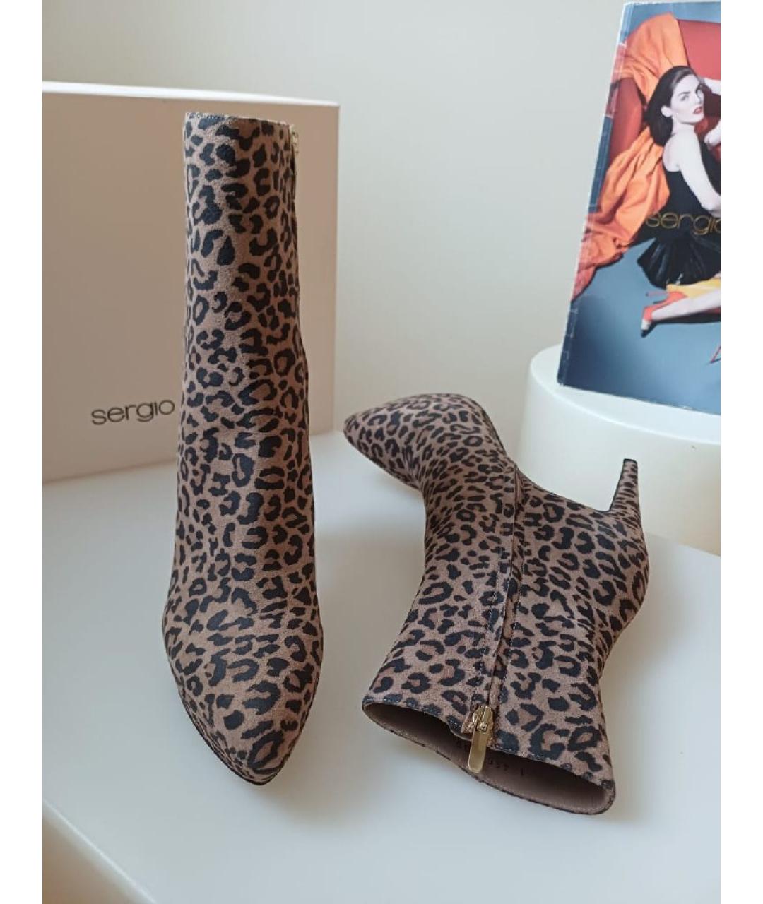 SERGIO ROSSI Коричневые замшевые ботильоны, фото 3