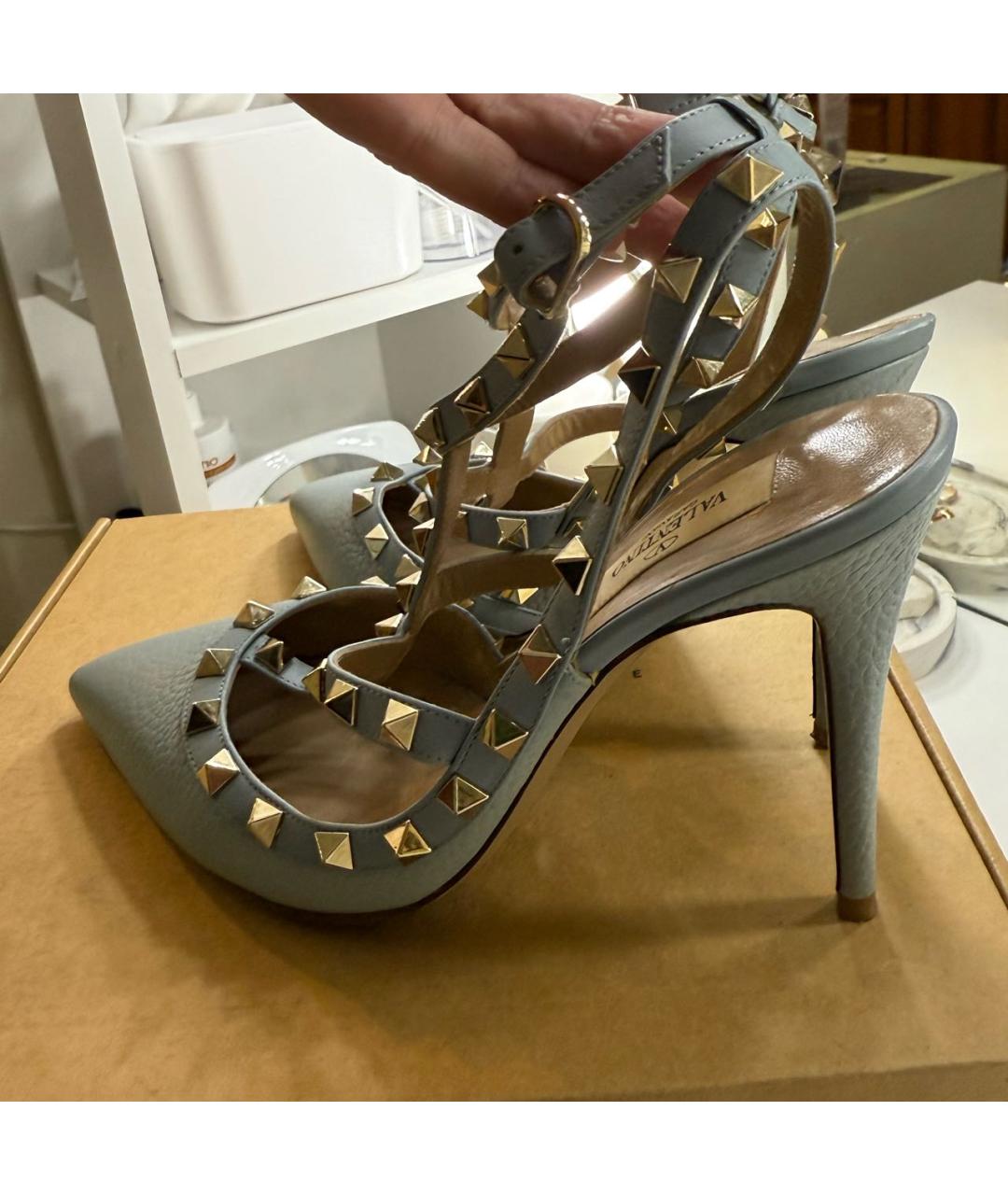 VALENTINO Голубые кожаные туфли, фото 5