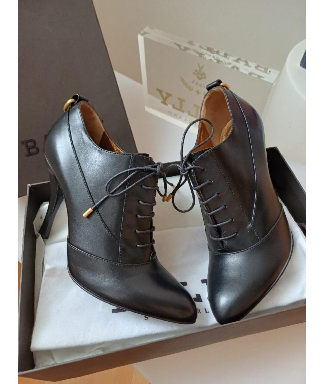 BALLY Черные кожаные ботильоны, фото 3