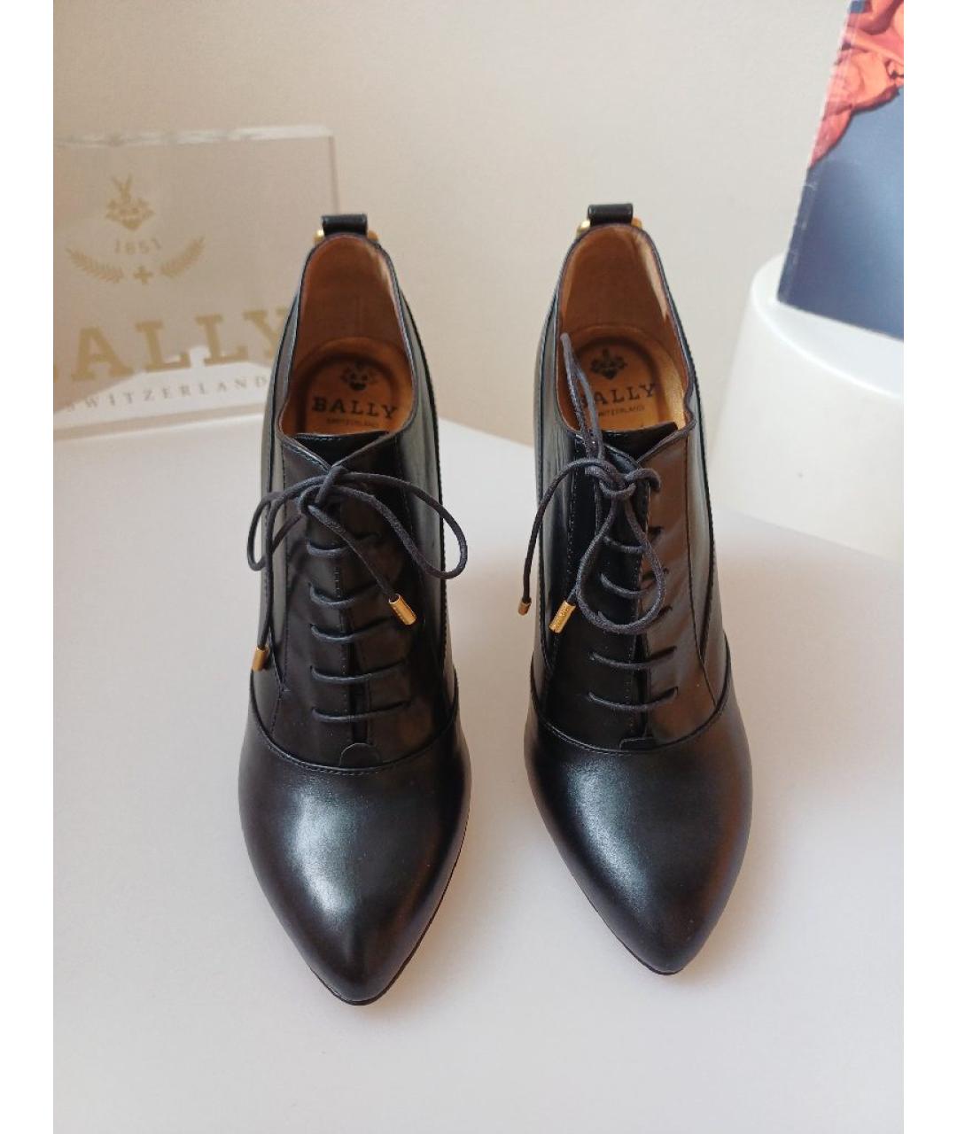 BALLY Черные кожаные ботильоны, фото 7