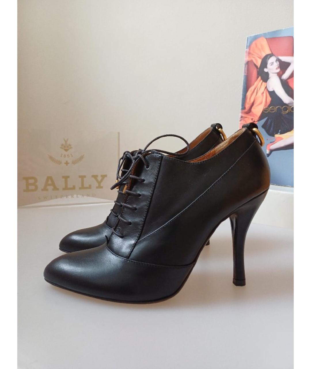 BALLY Черные кожаные ботильоны, фото 2