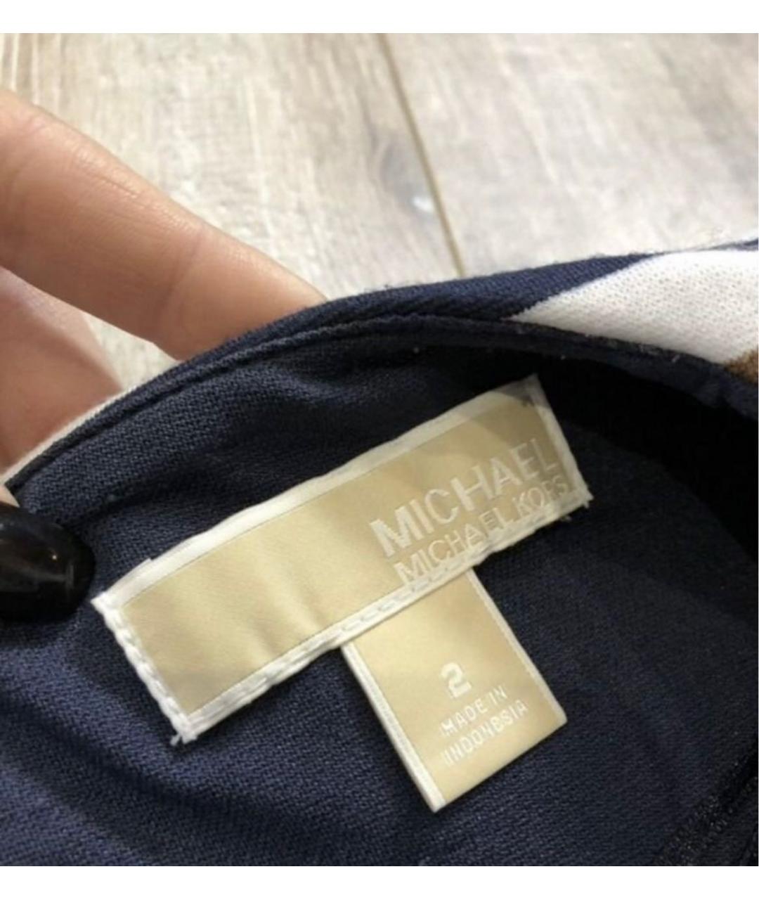 MICHAEL KORS Темно-синее вискозное повседневное платье, фото 5