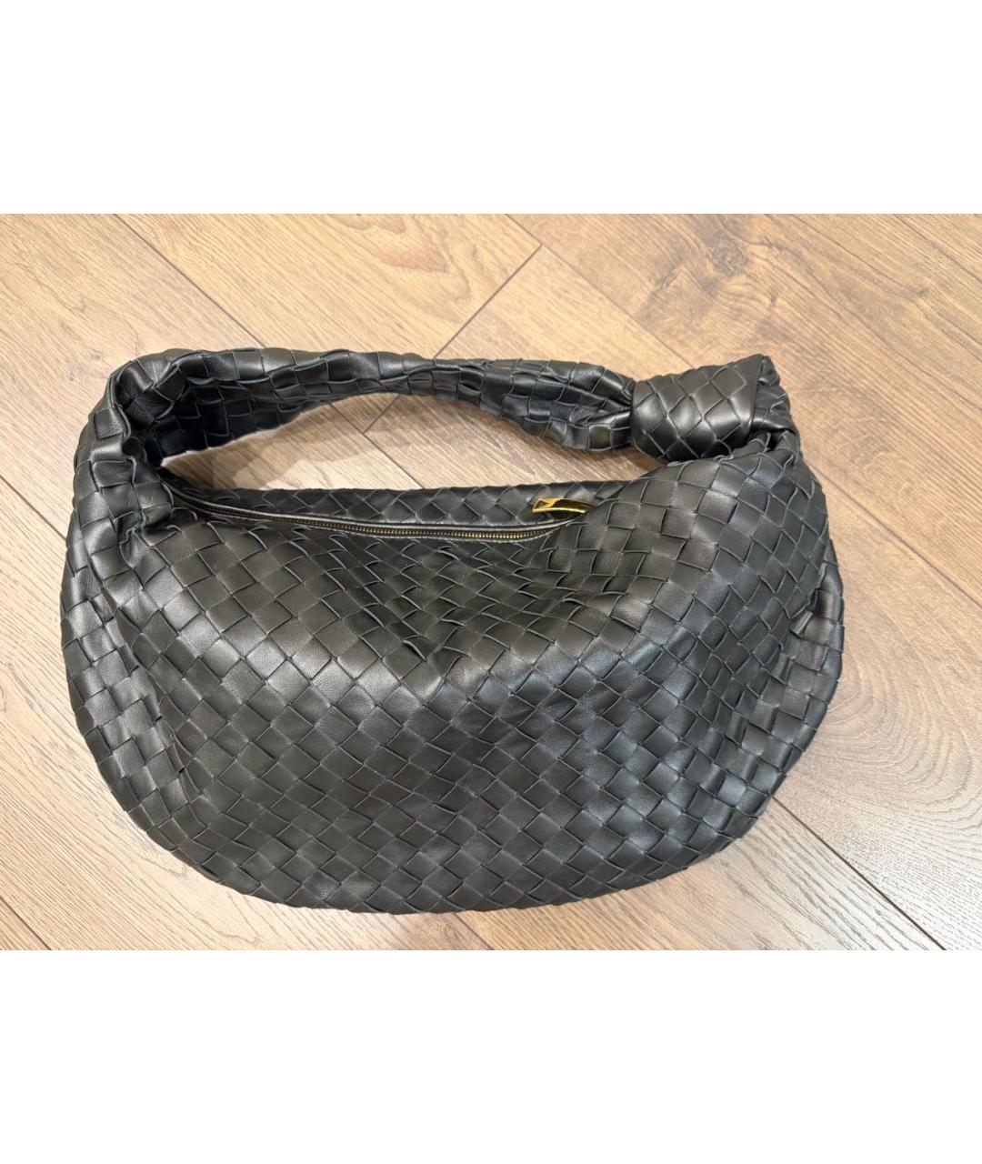 BOTTEGA VENETA Черная кожаная сумка с короткими ручками, фото 4