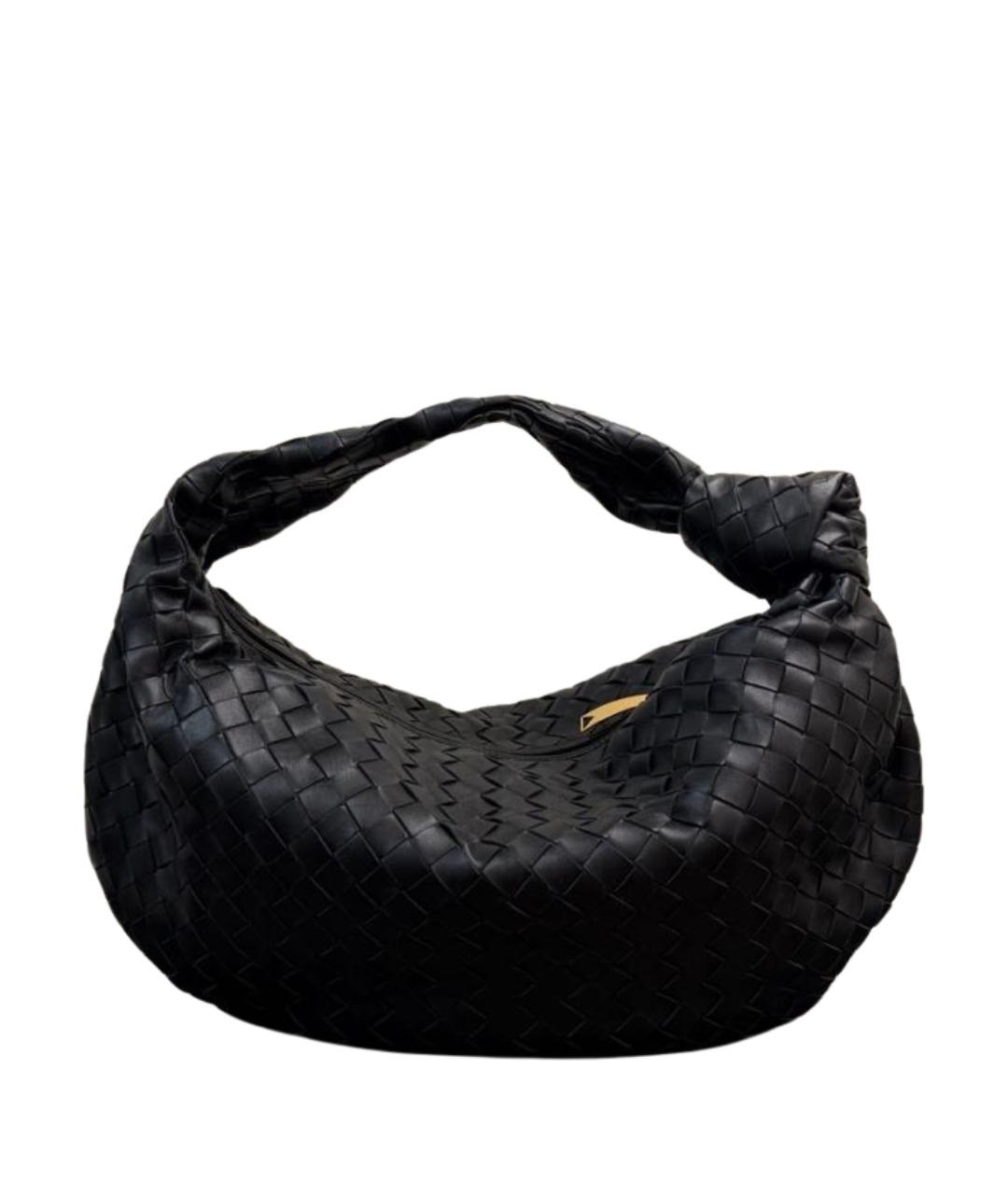 BOTTEGA VENETA Черная кожаная сумка с короткими ручками, фото 1