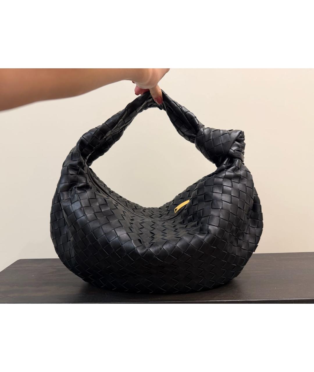 BOTTEGA VENETA Черная кожаная сумка с короткими ручками, фото 2