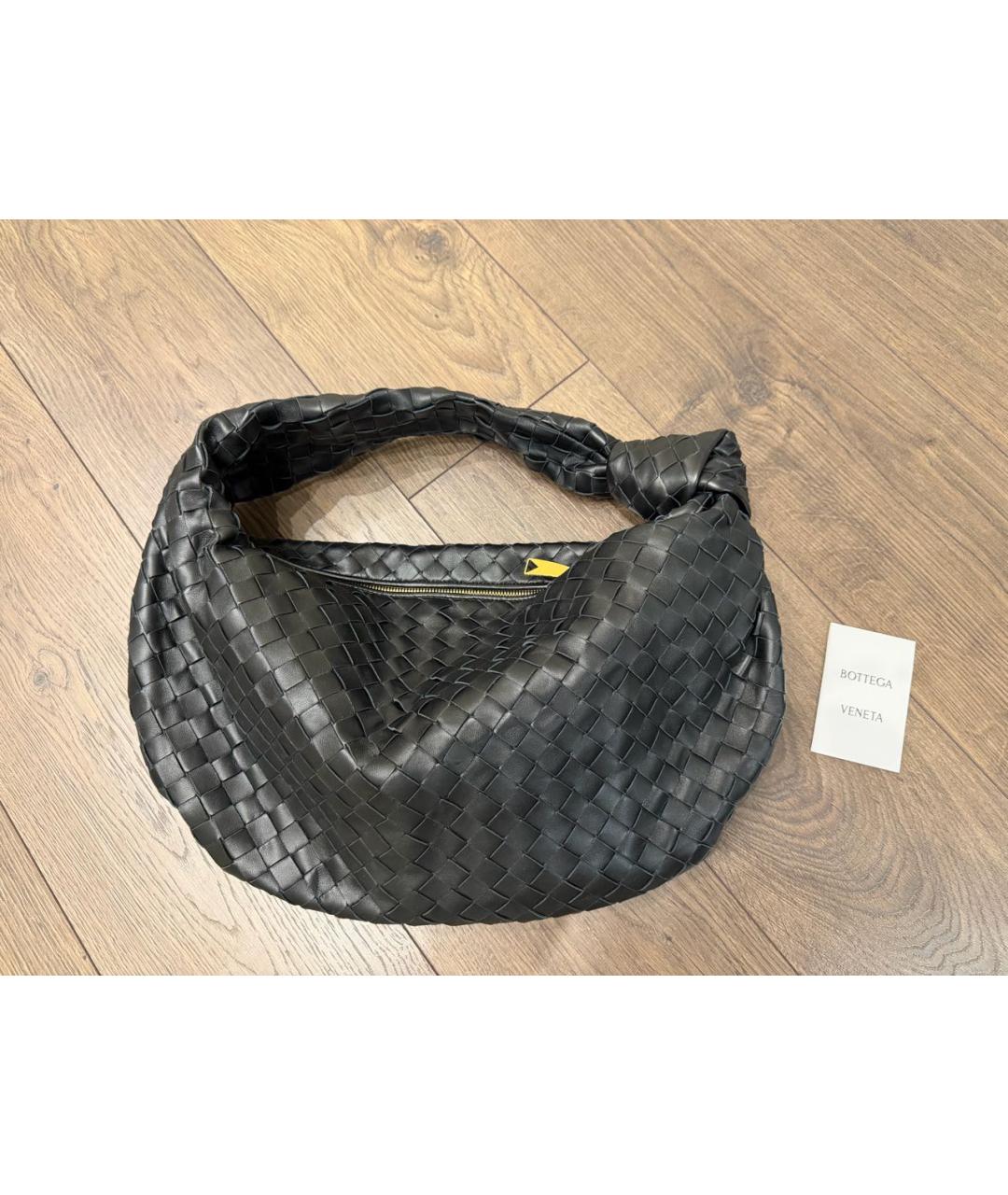 BOTTEGA VENETA Черная кожаная сумка с короткими ручками, фото 3