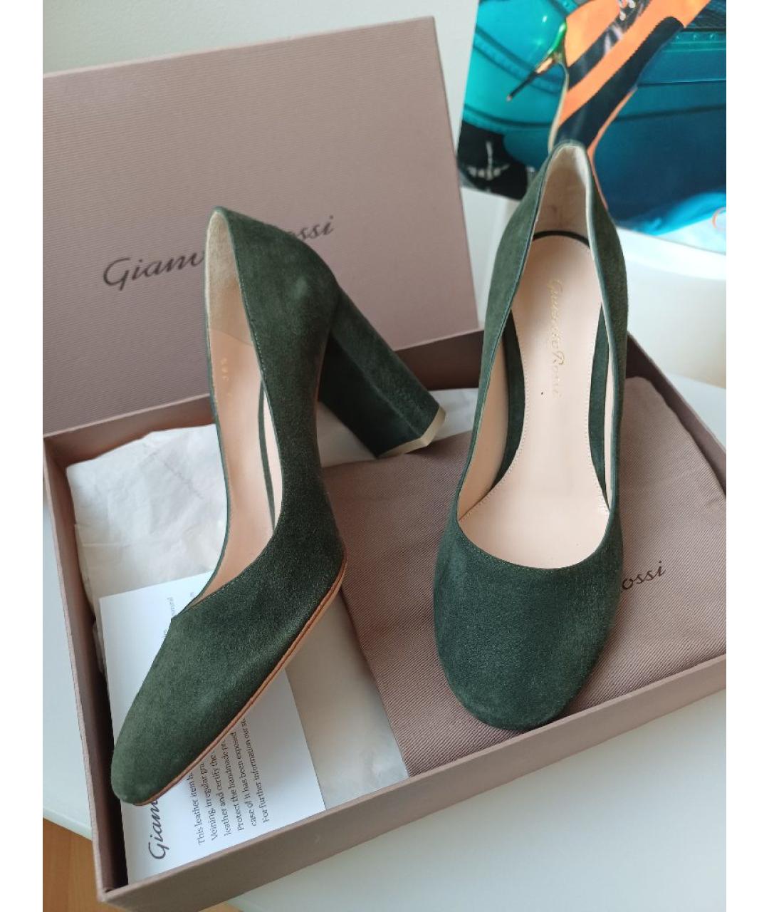 GIANVITO ROSSI Хаки замшевые туфли, фото 3