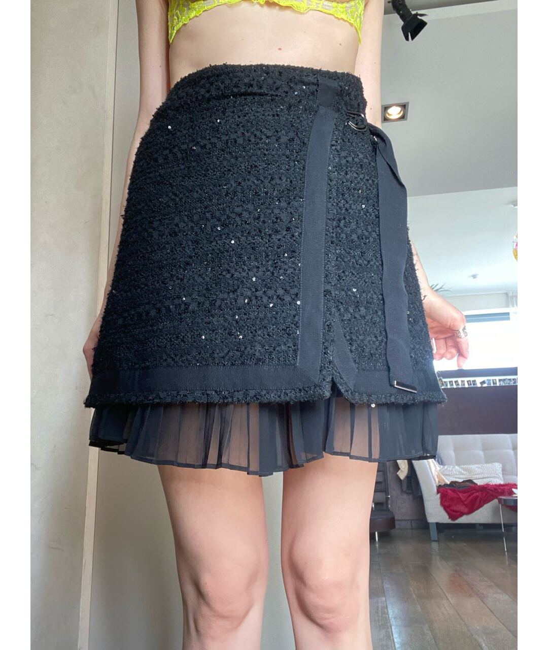 KARL LAGERFELD Черная полиамидовая юбка миди, фото 7
