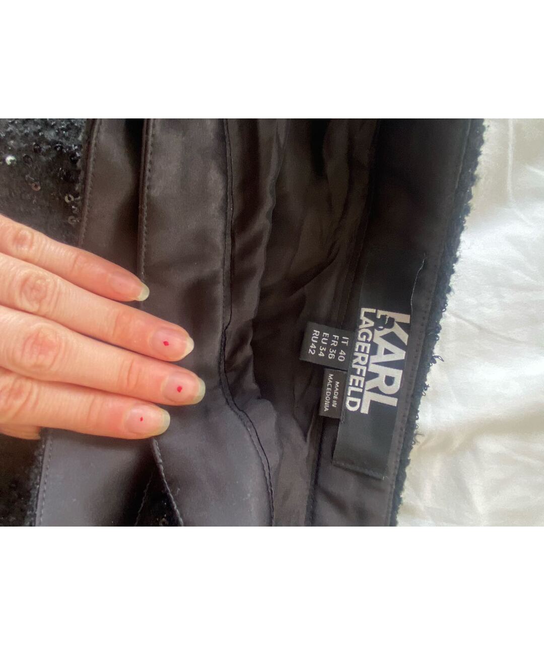 KARL LAGERFELD Черная полиамидовая юбка миди, фото 3