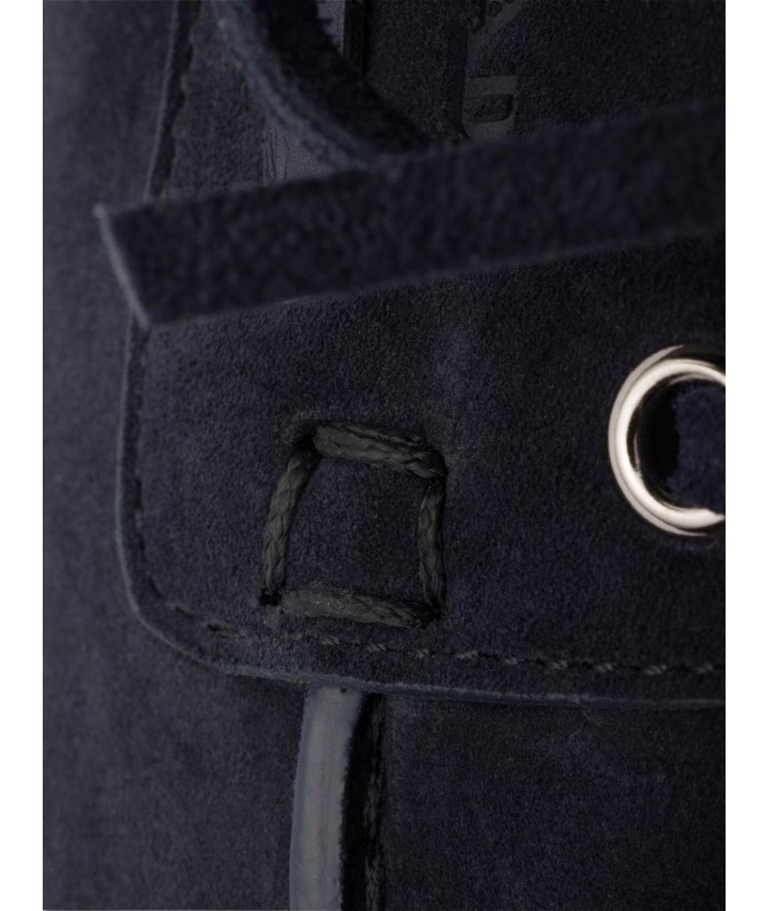 PRADA Синие замшевые низкие ботинки, фото 3