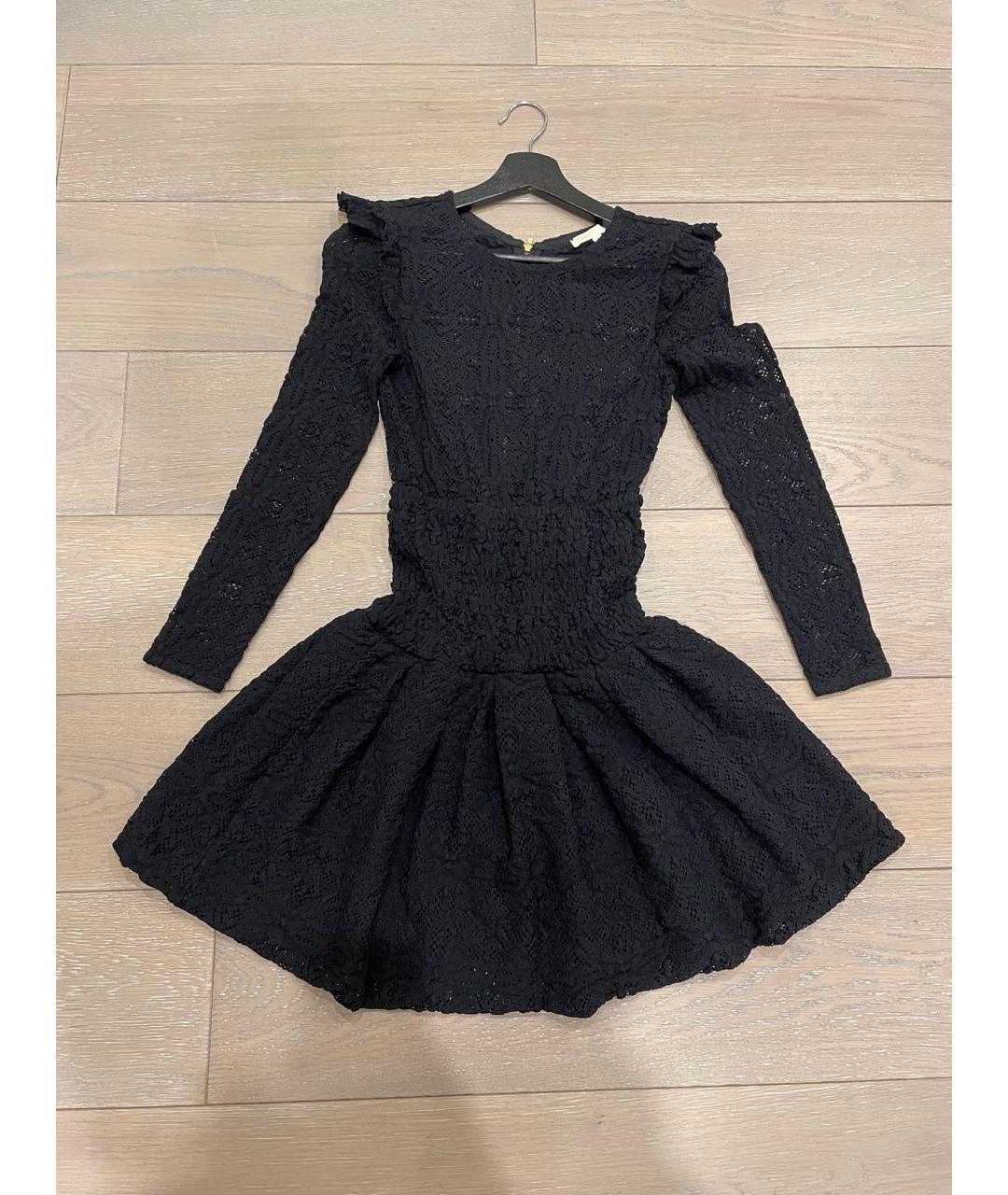 MAJE Черное кружевное коктейльное платье, фото 3