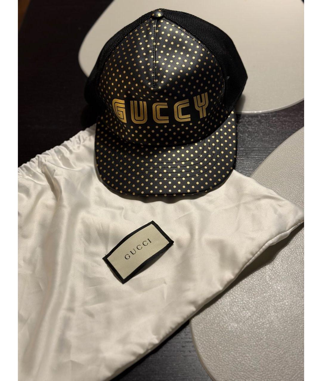 GUCCI Черная кожаная кепка, фото 6