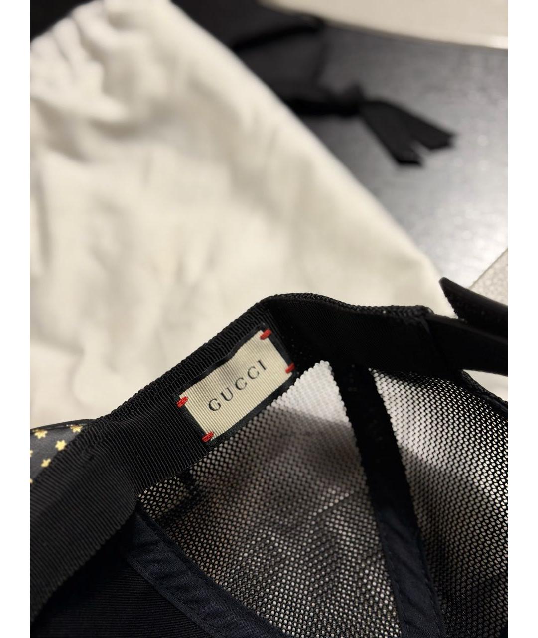 GUCCI Черная кожаная кепка, фото 2