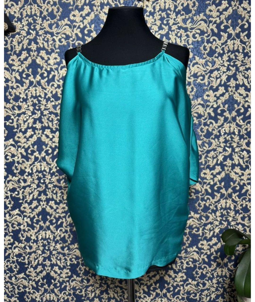 MICHAEL KORS Бирюзовая полиэстеровая блузы, фото 7