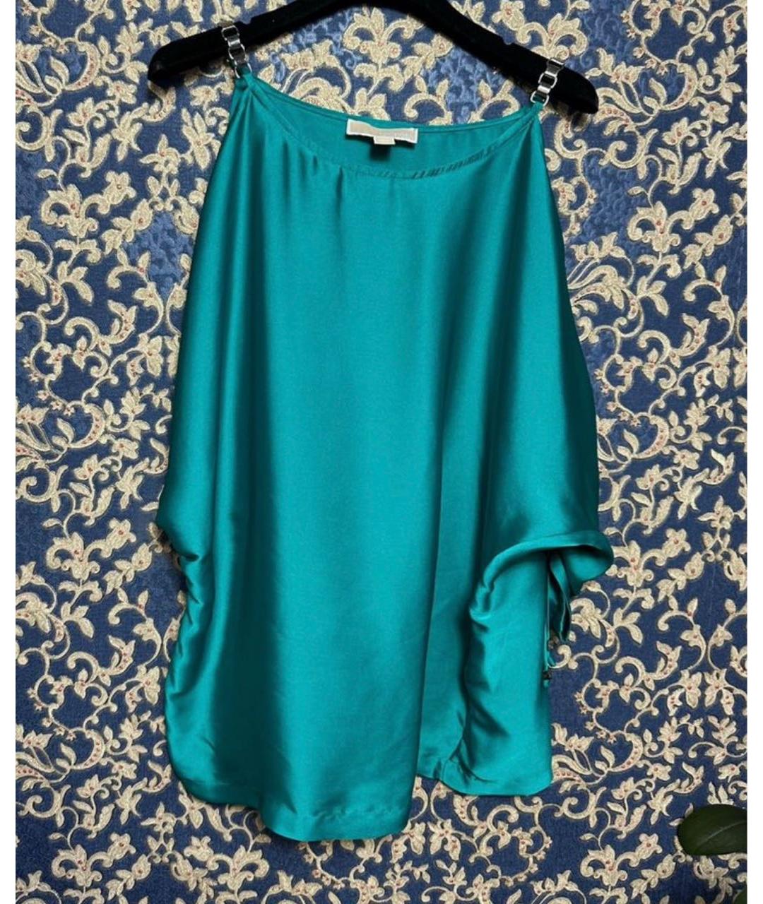 MICHAEL KORS Бирюзовая полиэстеровая блузы, фото 5