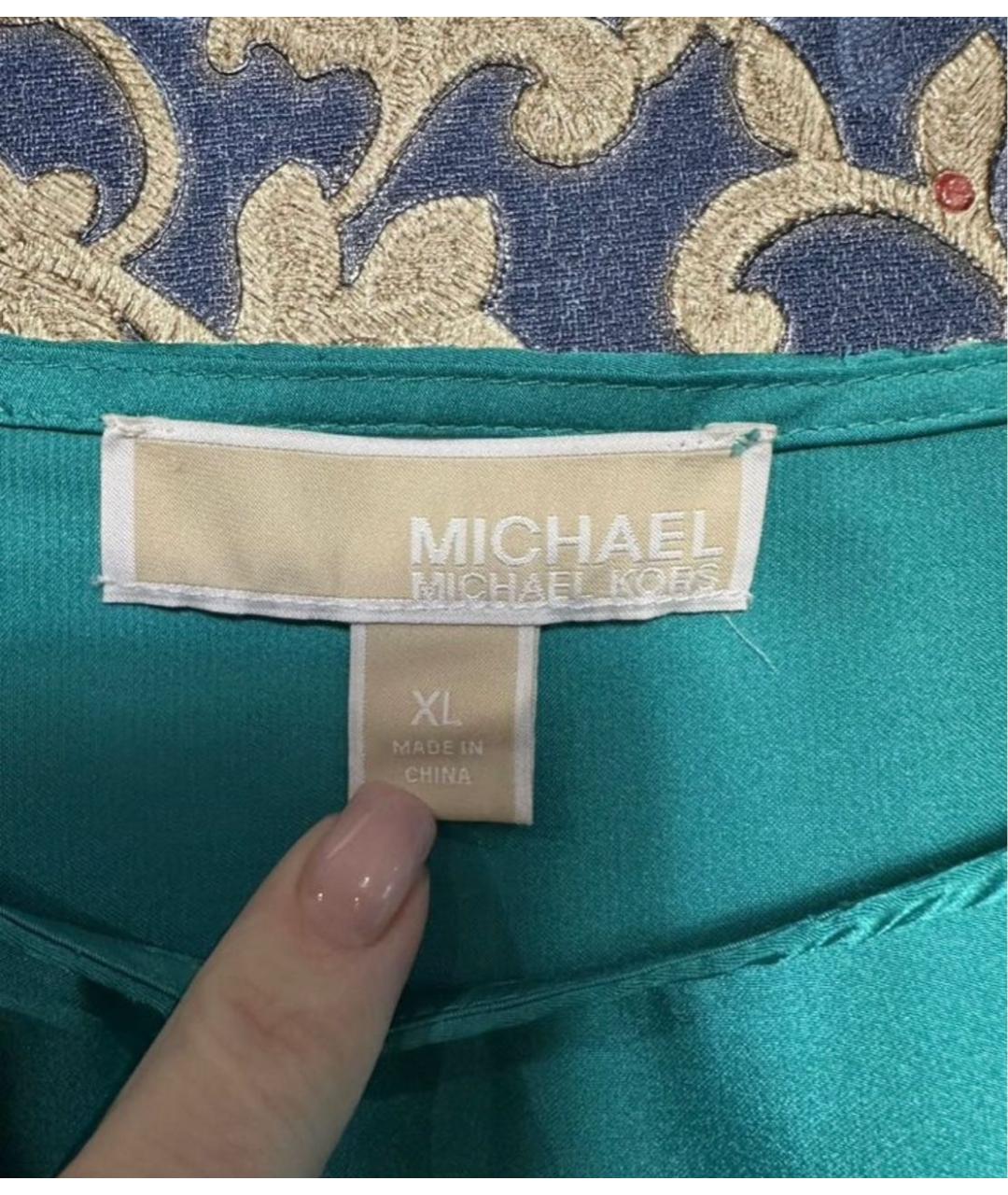 MICHAEL KORS Бирюзовая полиэстеровая блузы, фото 6