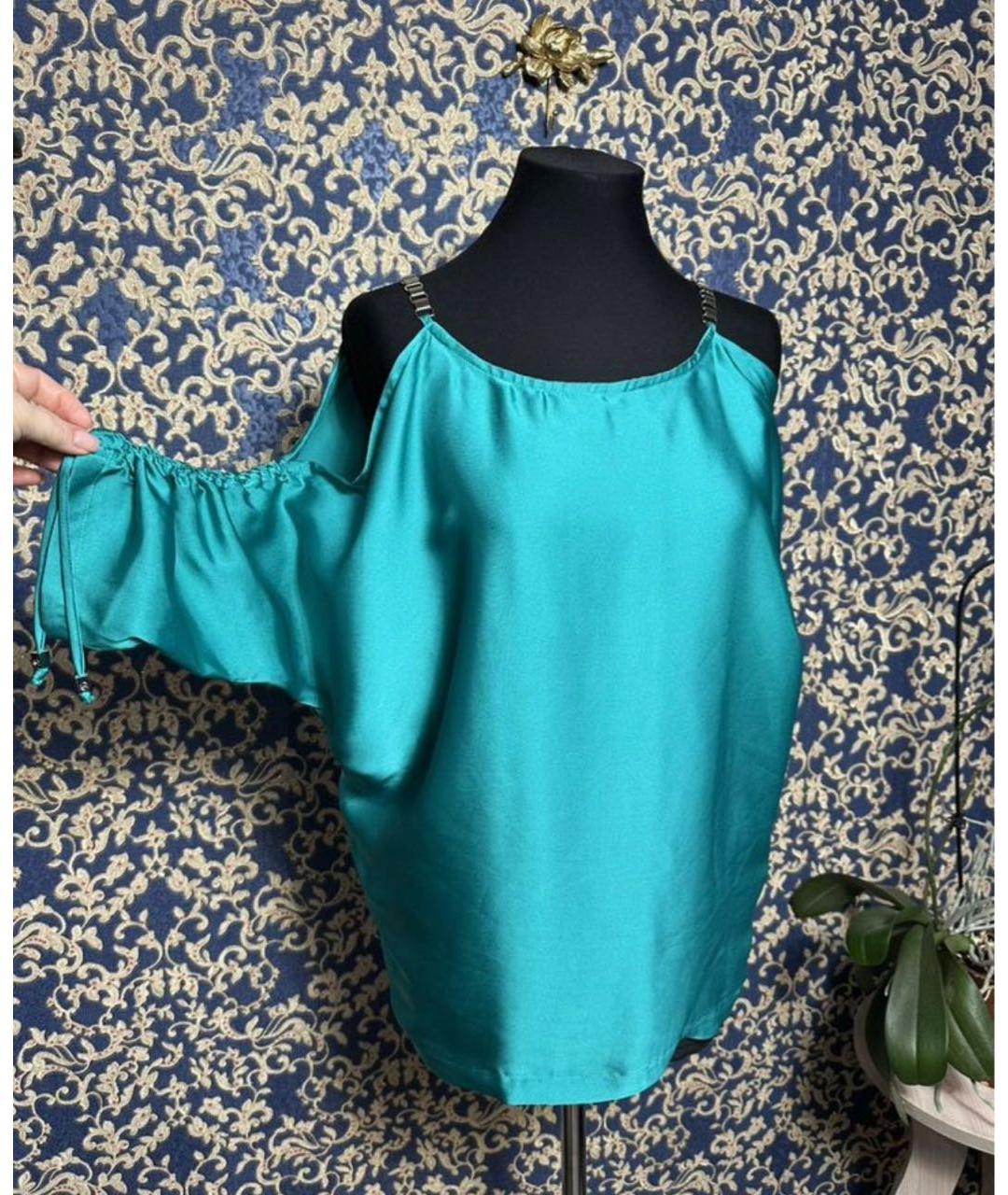 MICHAEL KORS Бирюзовая полиэстеровая блузы, фото 3