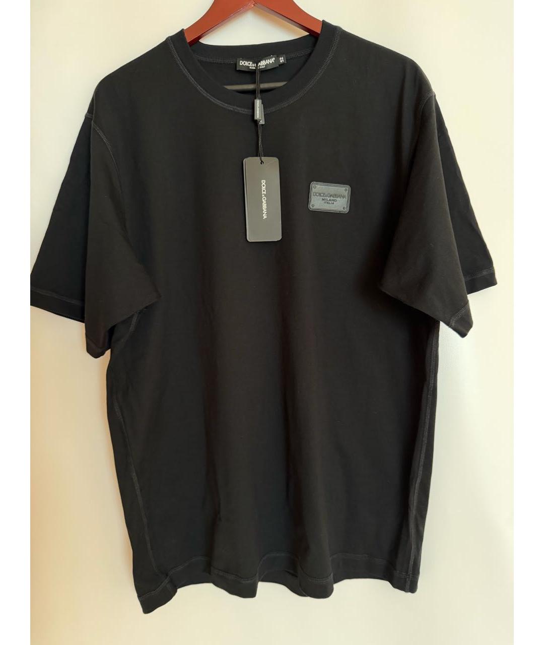 DOLCE&GABBANA Черная хлопковая футболка, фото 7