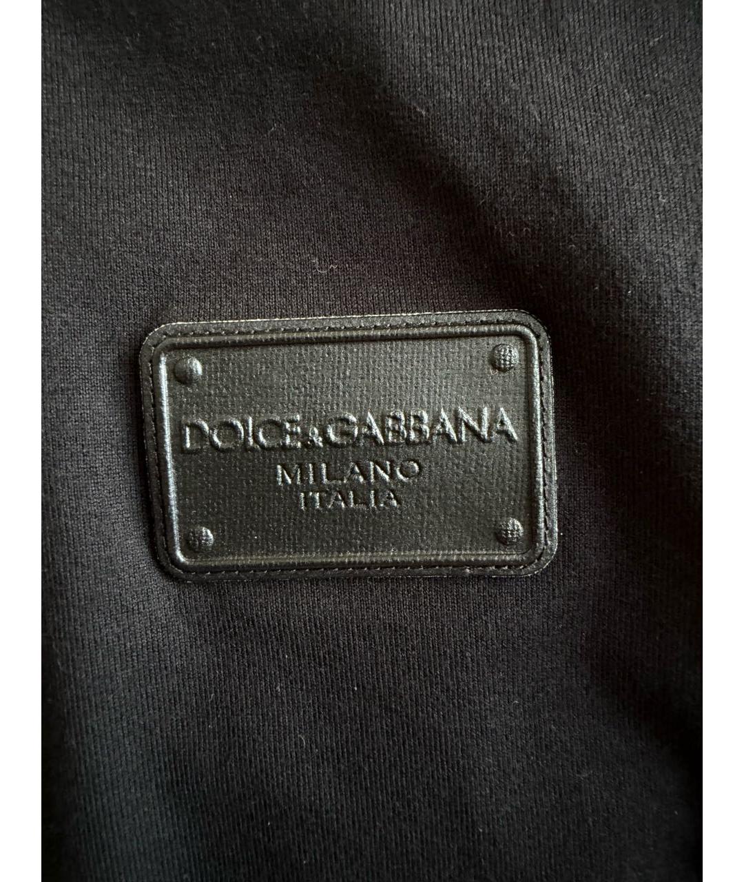 DOLCE&GABBANA Черная хлопковая футболка, фото 4