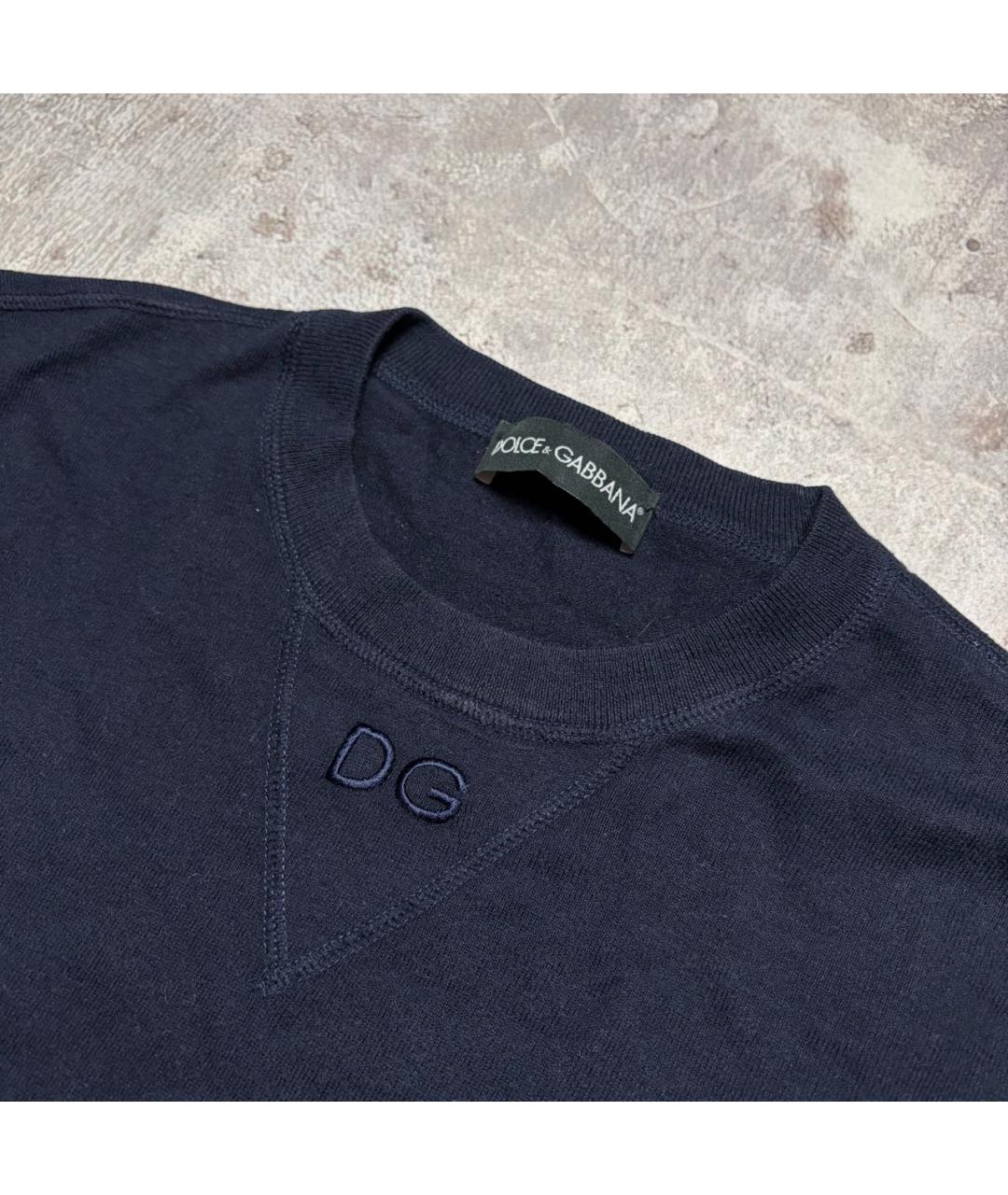 DOLCE&GABBANA Темно-синий хлопковый джемпер / свитер, фото 4