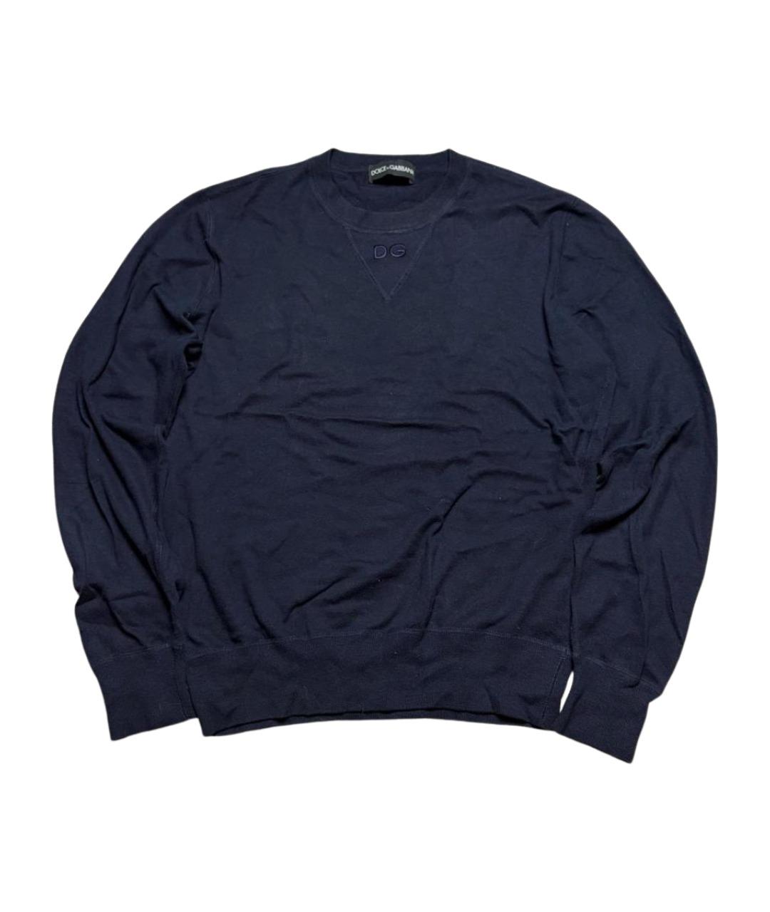 DOLCE&GABBANA Темно-синий хлопковый джемпер / свитер, фото 1