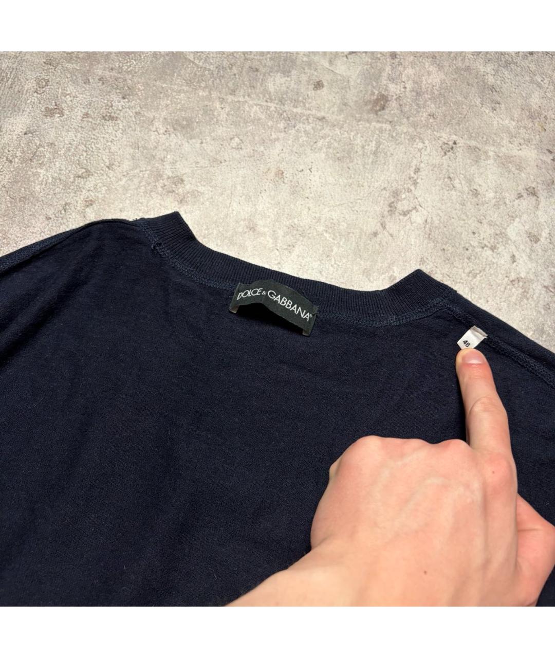 DOLCE&GABBANA Темно-синий хлопковый джемпер / свитер, фото 3