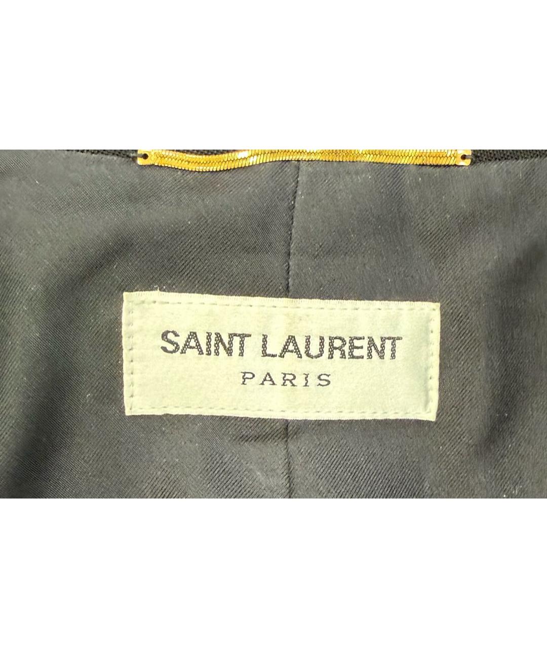 SAINT LAURENT Черный кожаный жакет/пиджак, фото 3