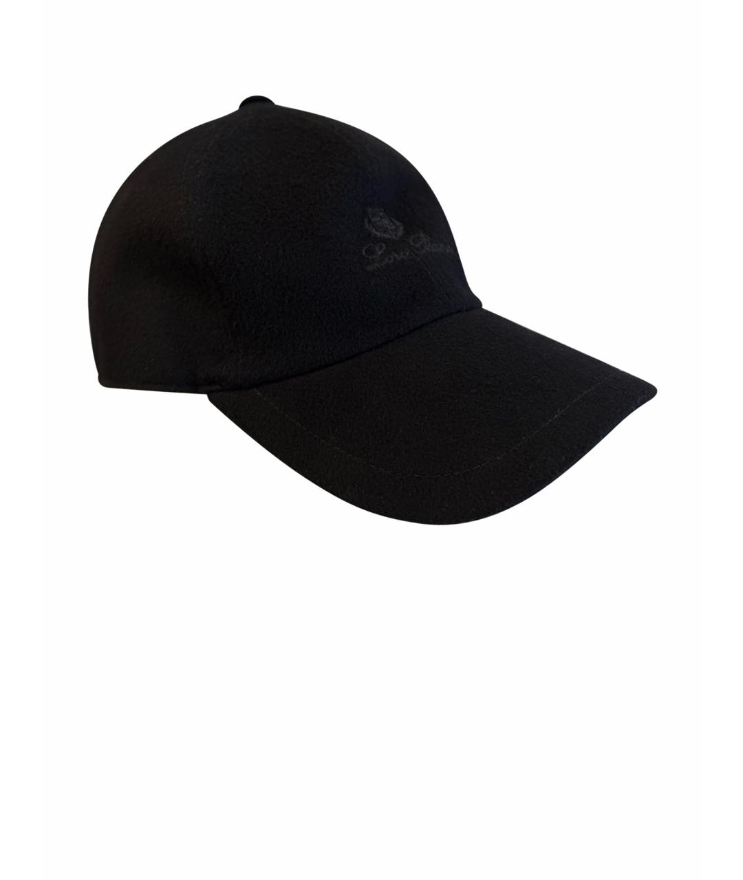 LORO PIANA Черная кашемировая кепка/бейсболка, фото 1