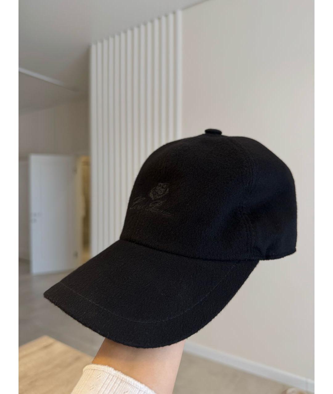 LORO PIANA Черная кашемировая кепка/бейсболка, фото 2