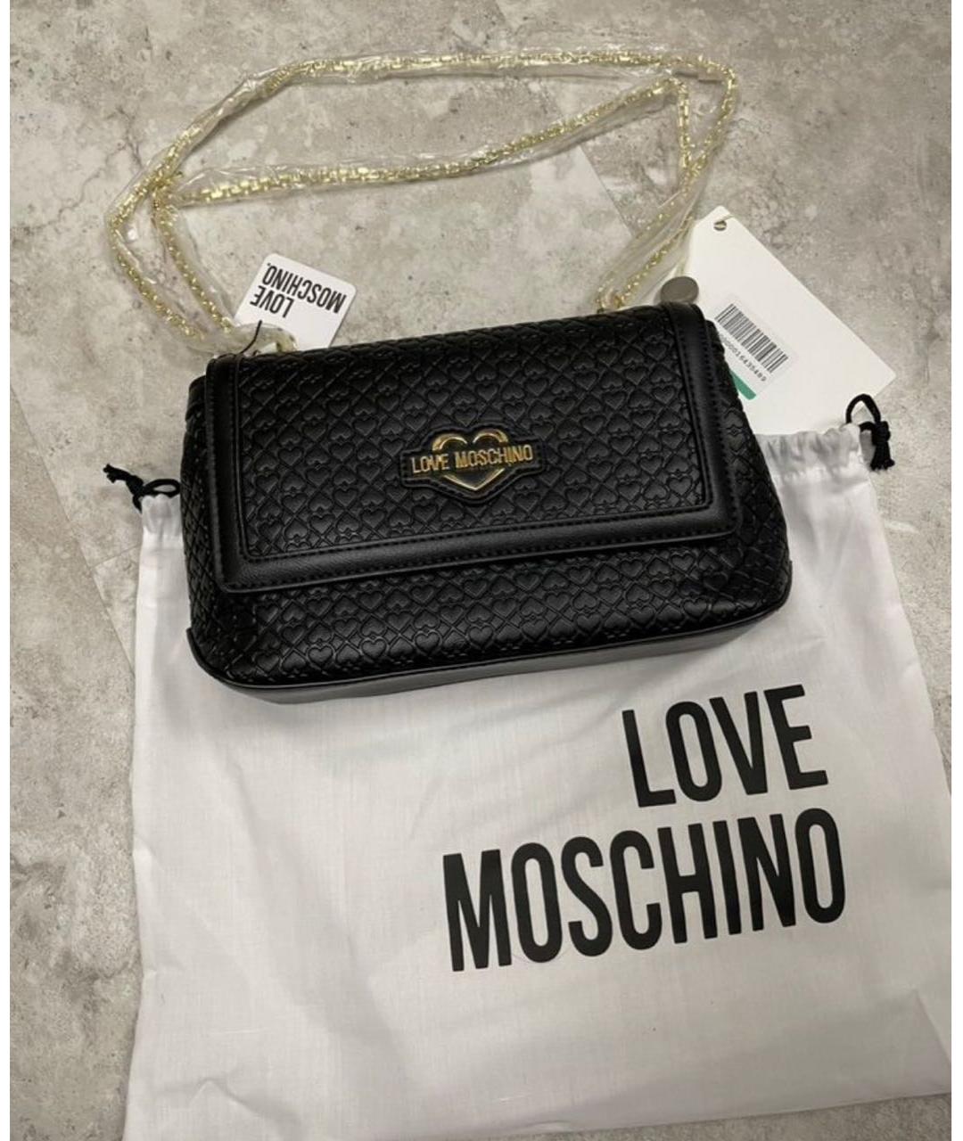 LOVE MOSCHINO Черная сумка через плечо из искусственной кожи, фото 5