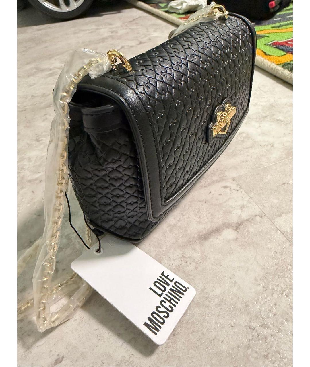 LOVE MOSCHINO Черная сумка через плечо из искусственной кожи, фото 2