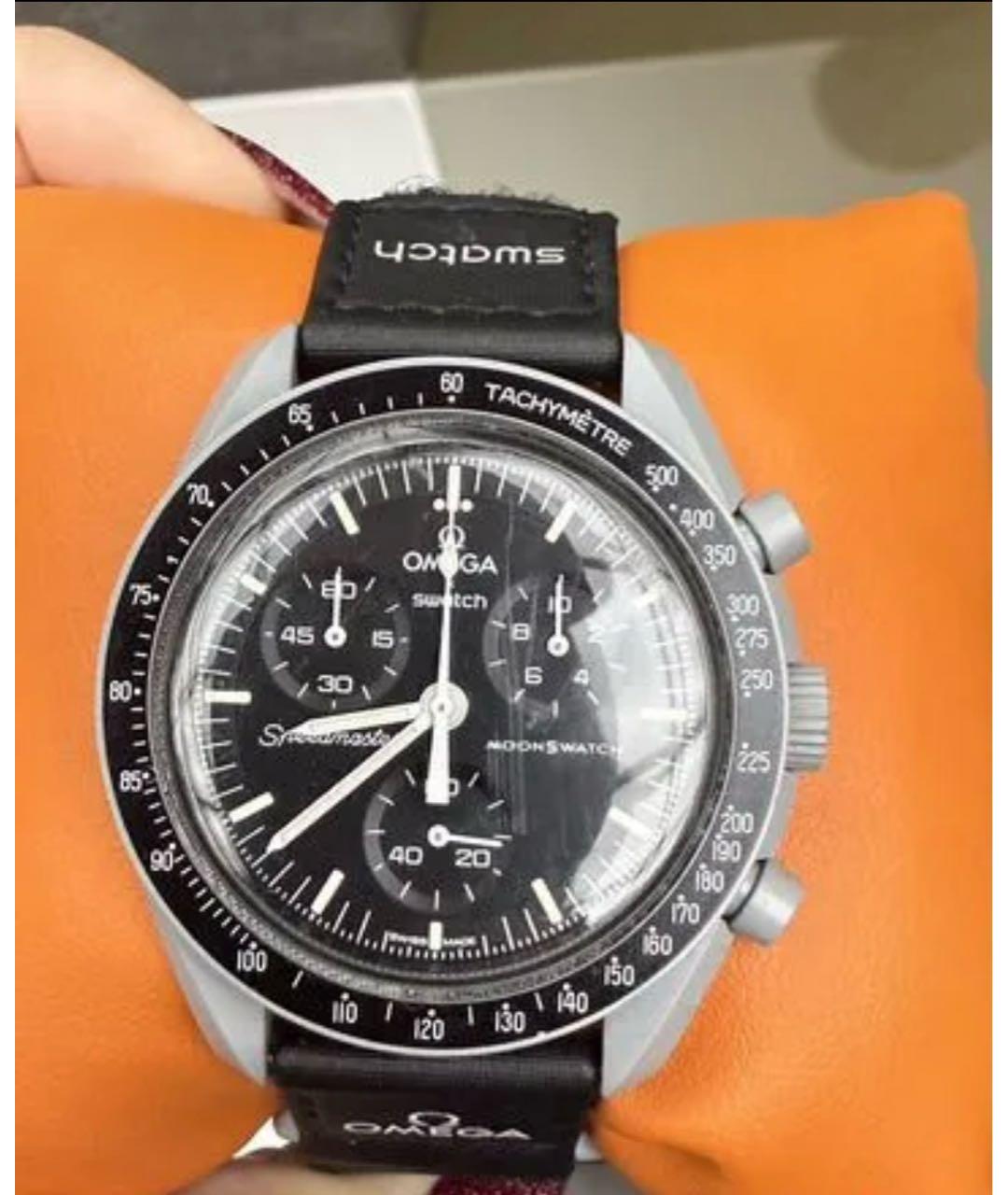 OMEGA Черные керамические часы, фото 4