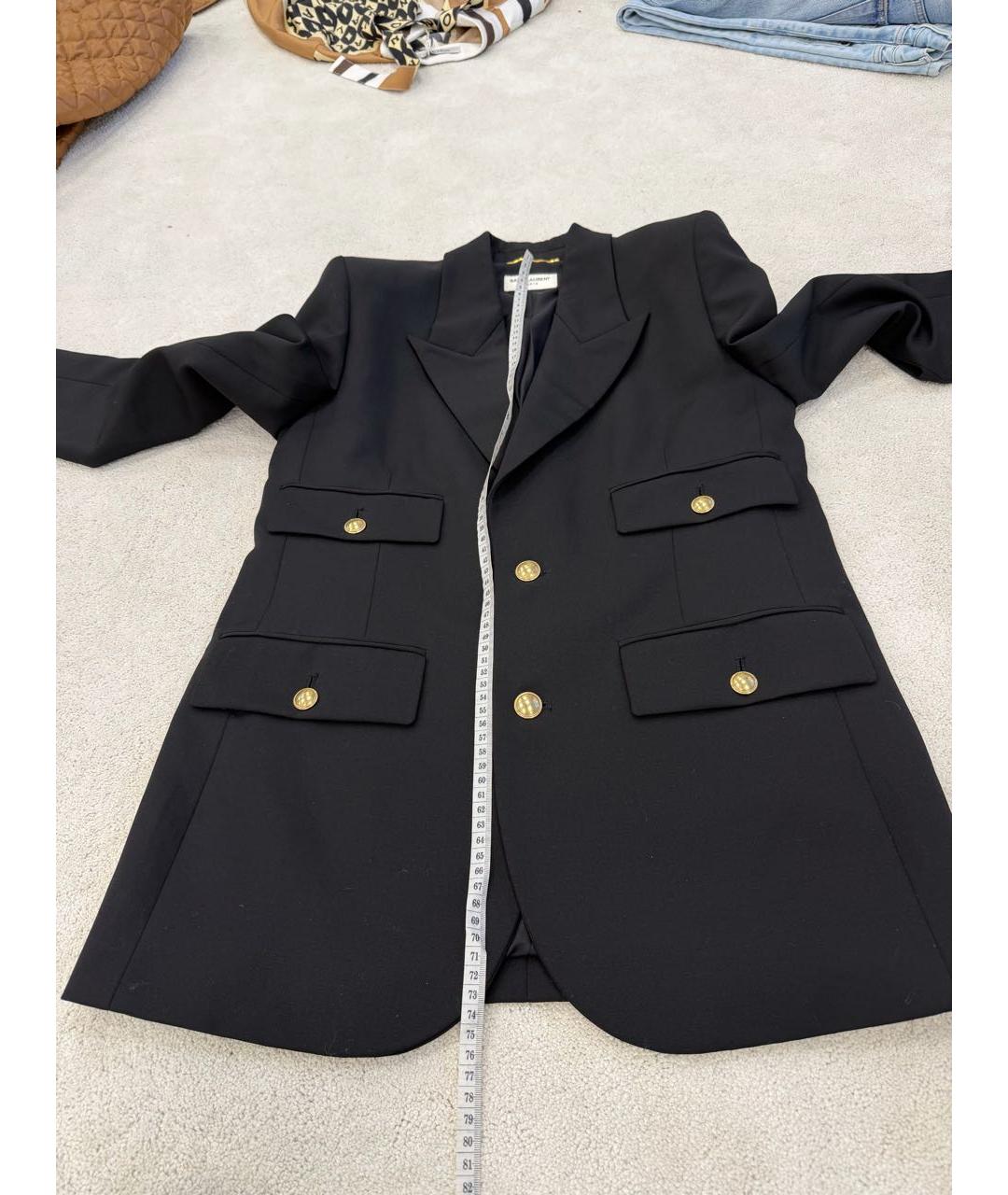 SAINT LAURENT Черный шерстяной жакет/пиджак, фото 6