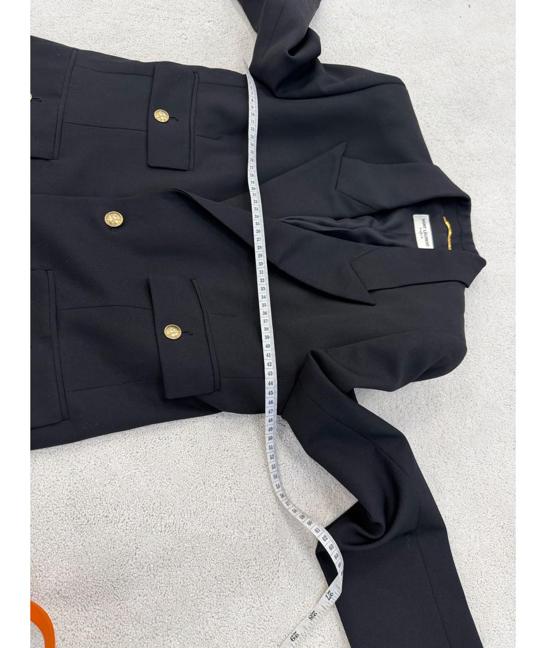 SAINT LAURENT Черный шерстяной жакет/пиджак, фото 5
