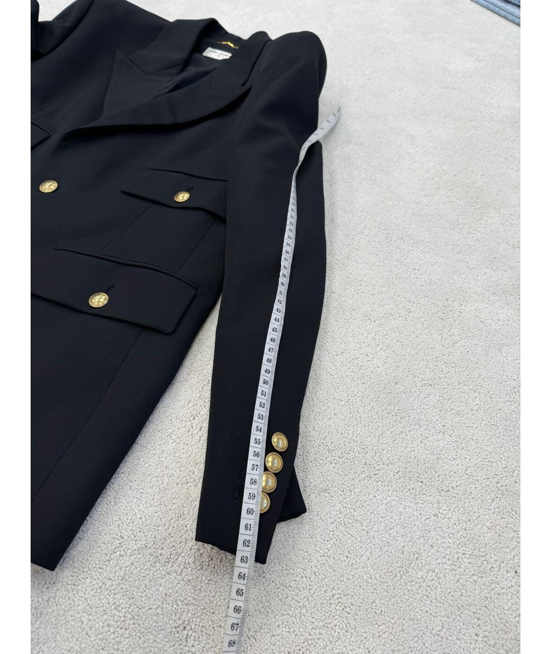 SAINT LAURENT Черный шерстяной жакет/пиджак, фото 7