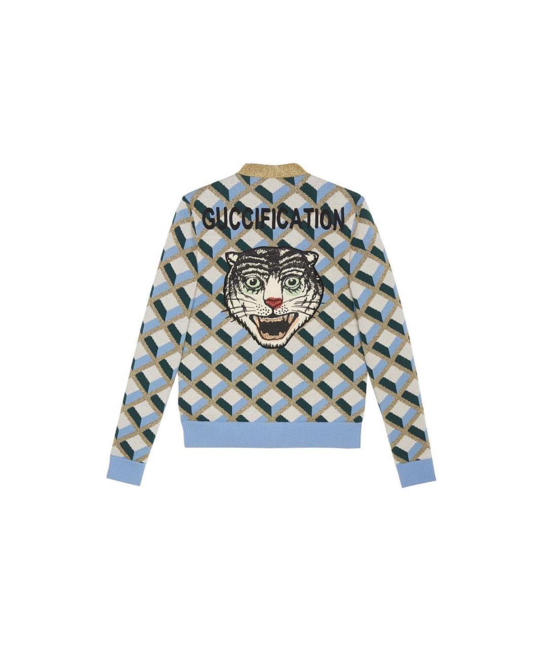 GUCCI Голубой шерстяной кардиган, фото 2