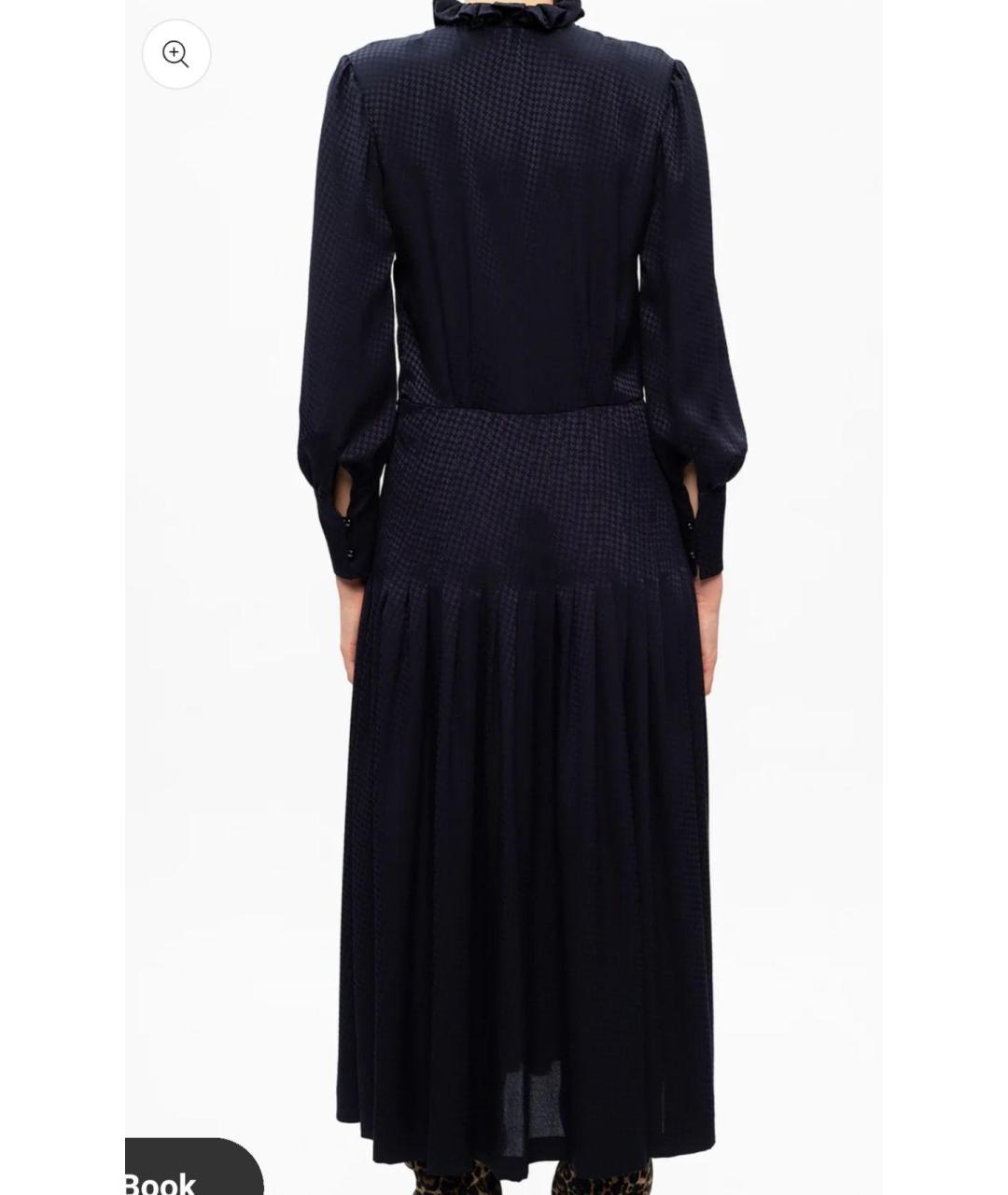 SAINT LAURENT Синее шелковое платье, фото 7