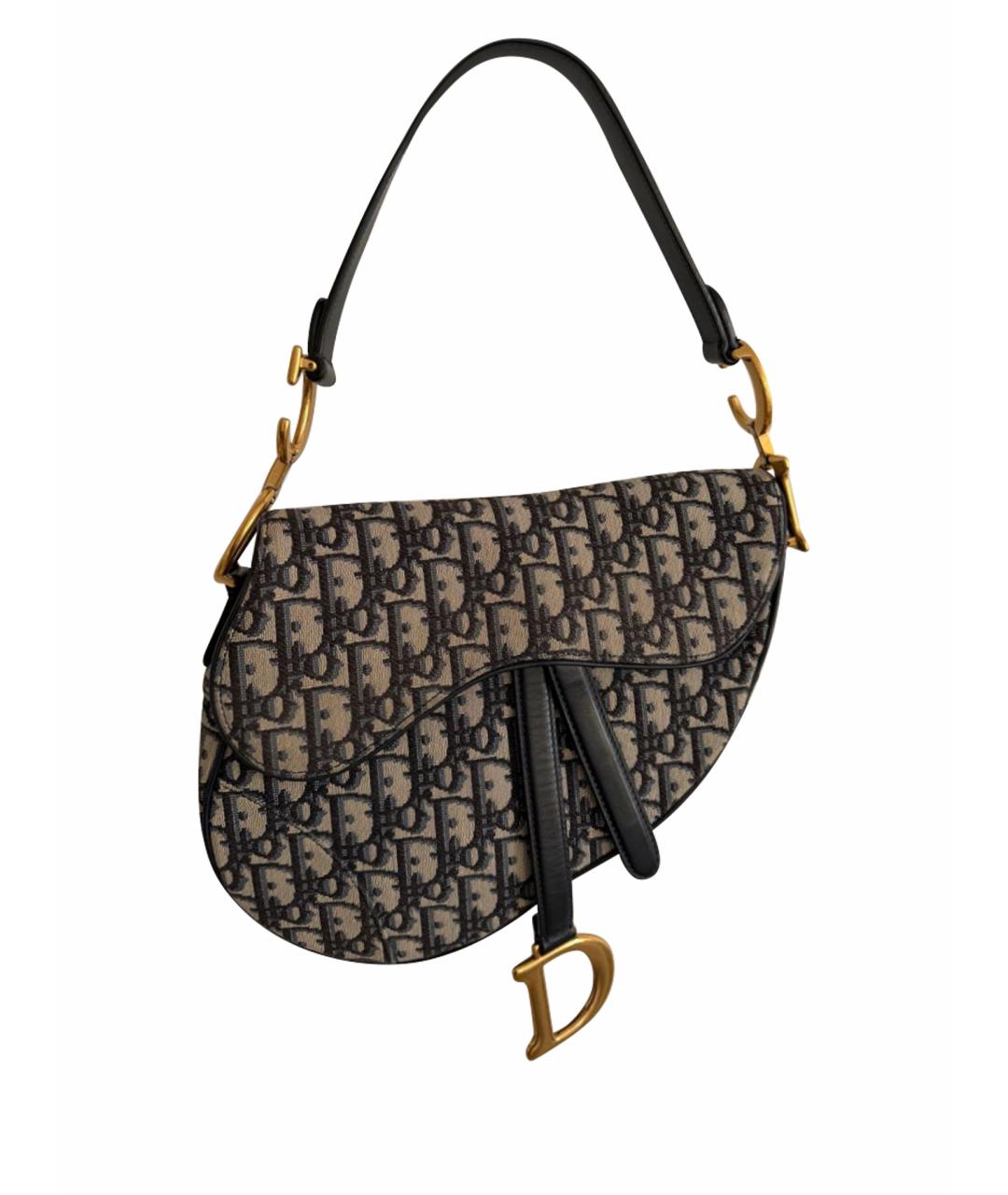 CHRISTIAN DIOR Синяя кожаная сумка с короткими ручками, фото 1