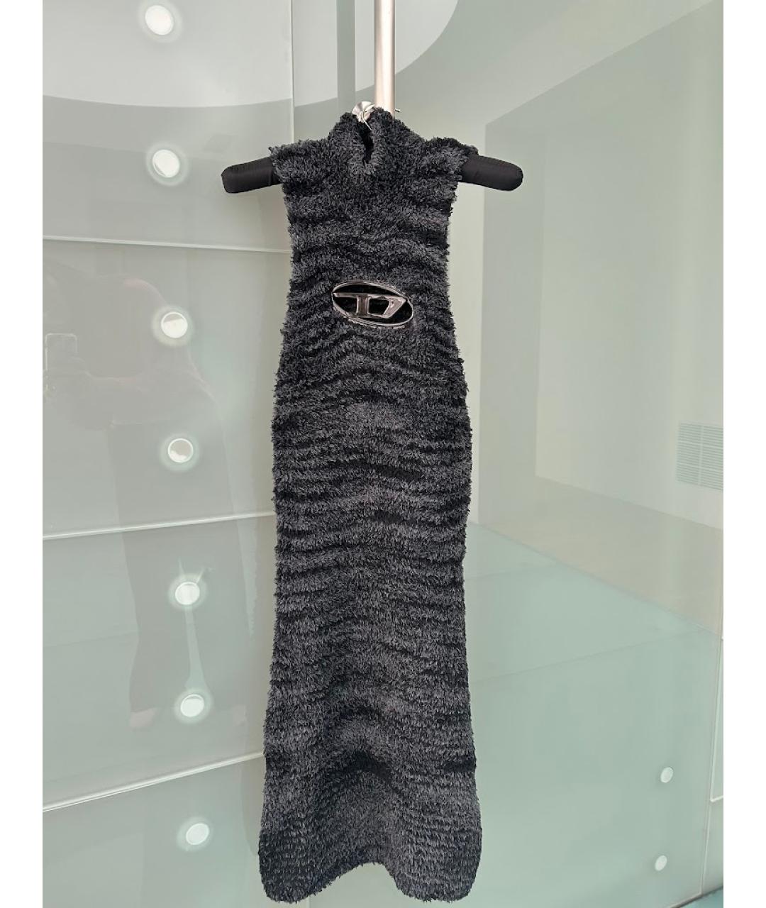 DIESEL Серое шерстяное повседневное платье, фото 5