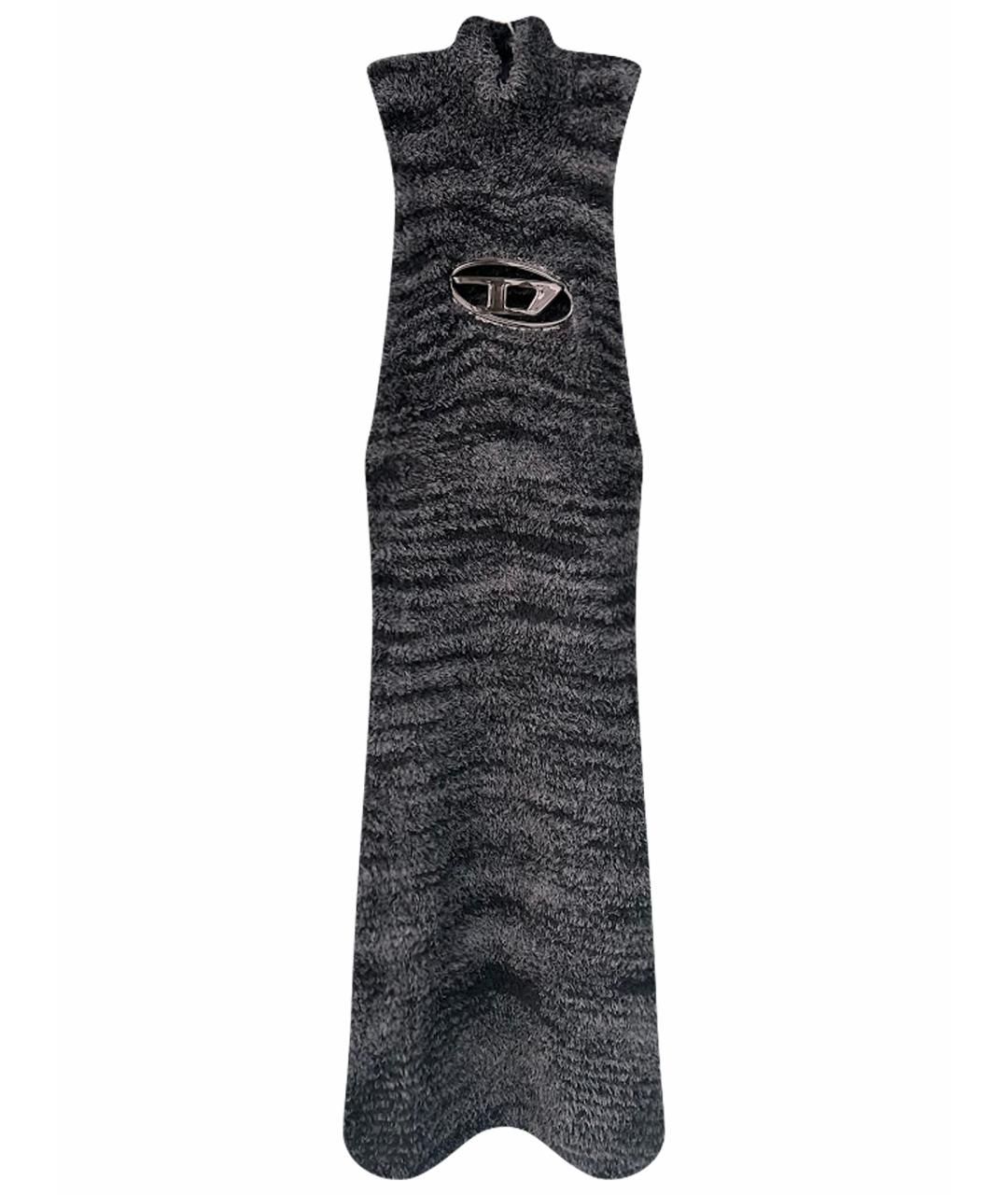 DIESEL Серое шерстяное повседневное платье, фото 1