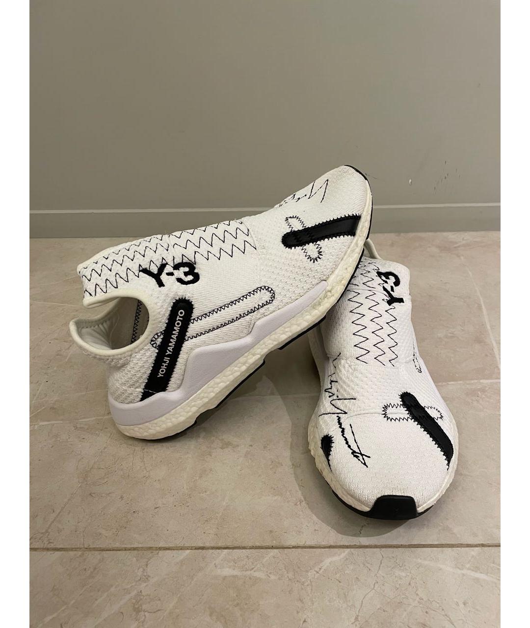 Y-3 Белые текстильные кроссовки, фото 4