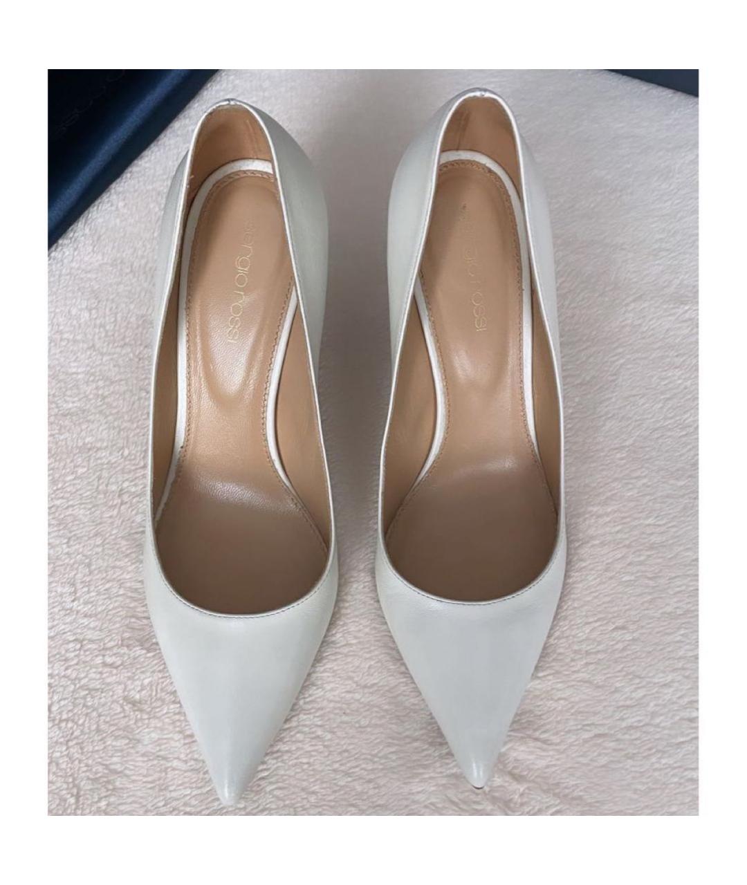 SERGIO ROSSI Белые кожаные туфли, фото 2