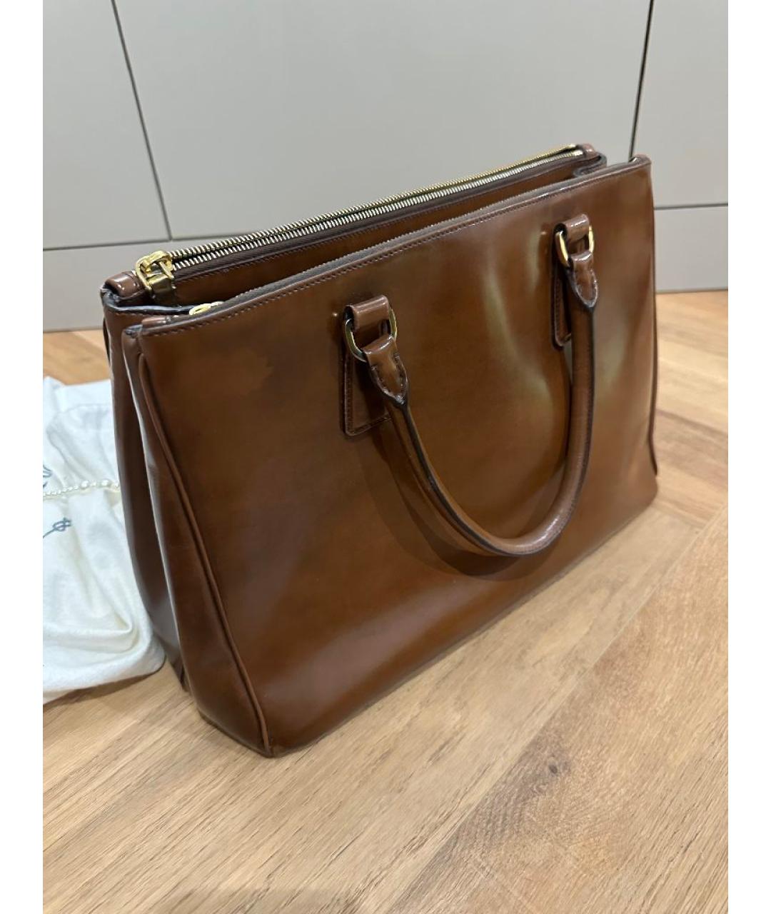 PRADA Коричневая кожаная сумка тоут, фото 3