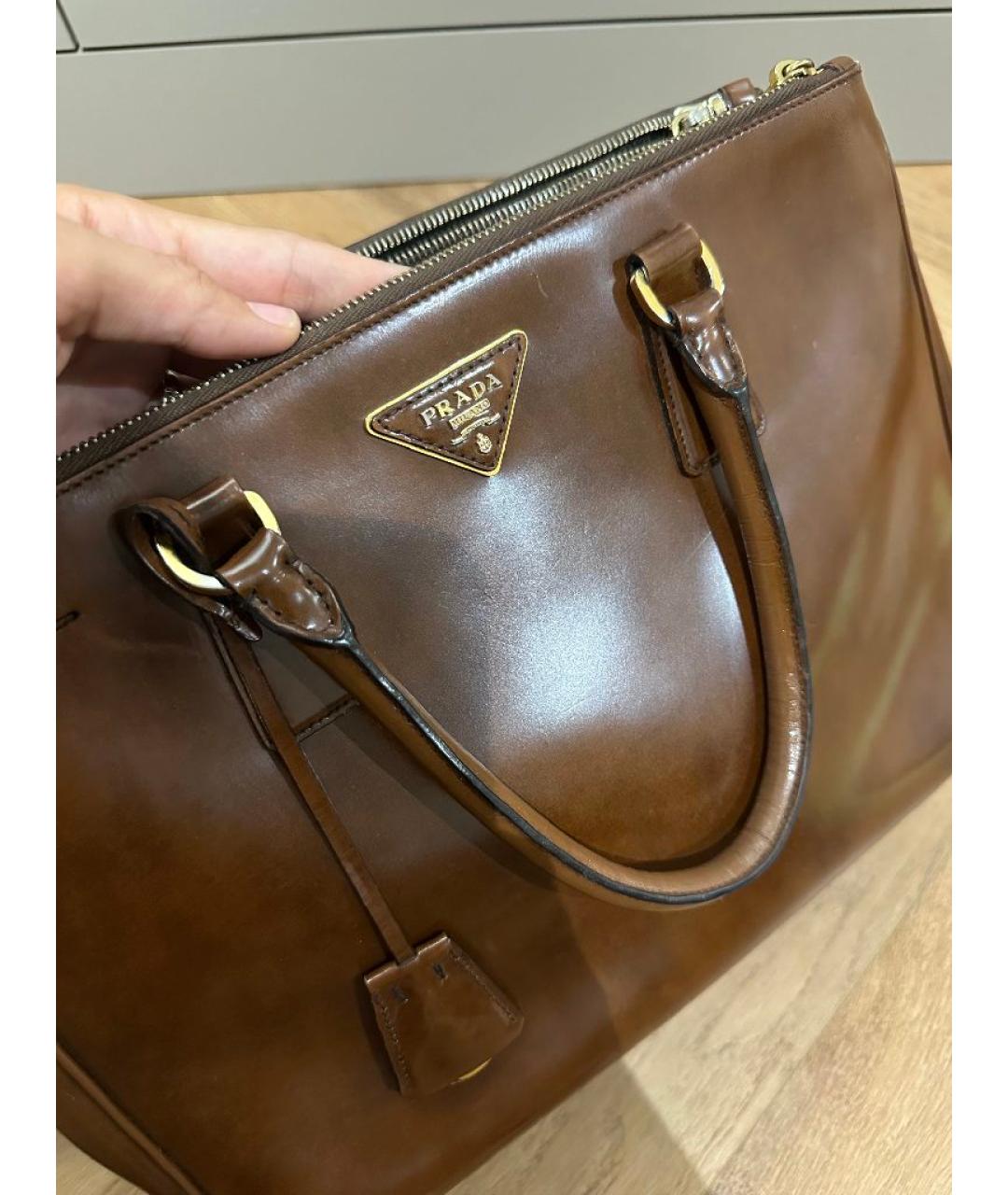 PRADA Коричневая кожаная сумка тоут, фото 2