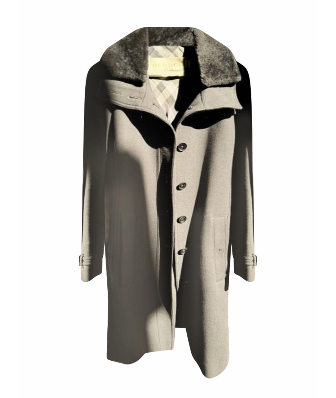 BURBERRY Черное шерстяное пальто, фото 1