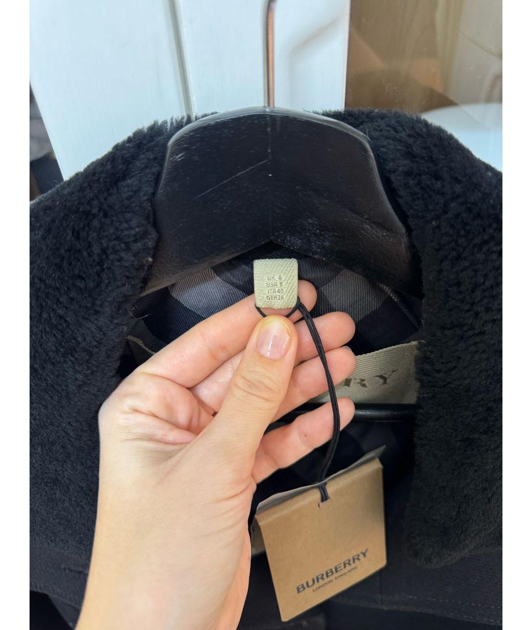 BURBERRY Черное шерстяное пальто, фото 7