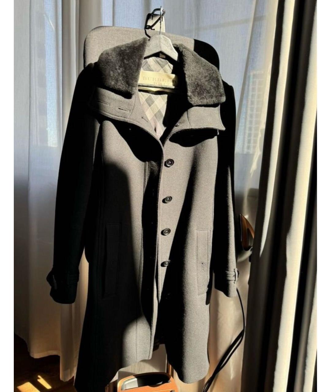 BURBERRY Черное шерстяное пальто, фото 9