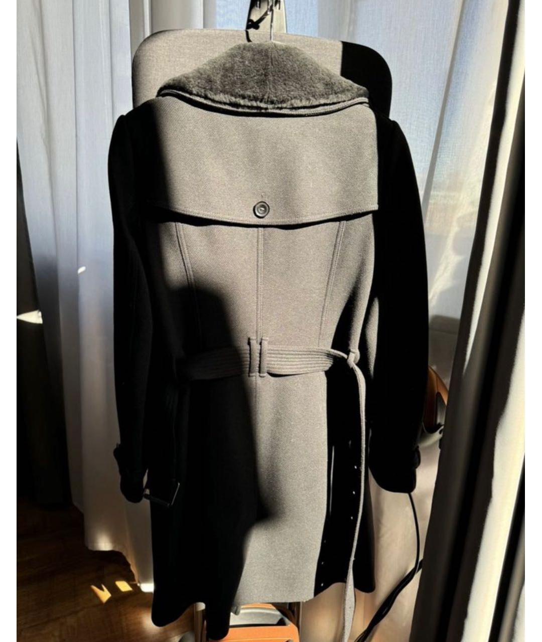 BURBERRY Черное шерстяное пальто, фото 2